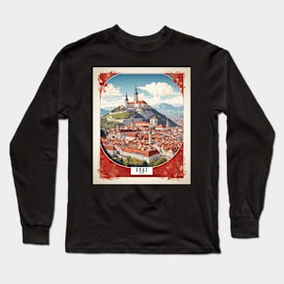 Graz Austria Vintage Travel Retro Tourism Long Sleeve T-Shirt